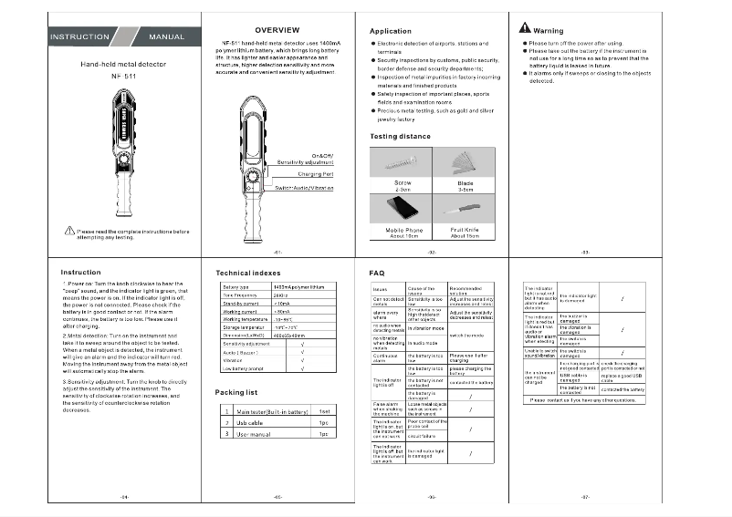 Page n°1 - Manuel utilisateur Noyafa NF-511