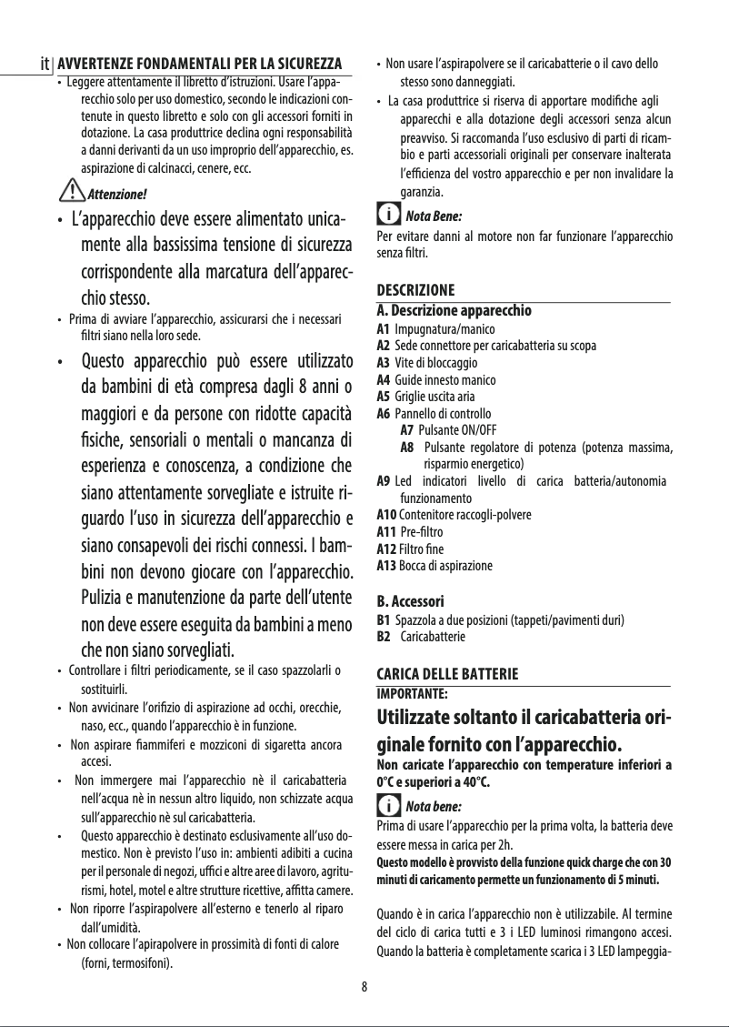 Page 1 de la notice Manuel utilisateur DeLonghi Colombina XLR18LM.R