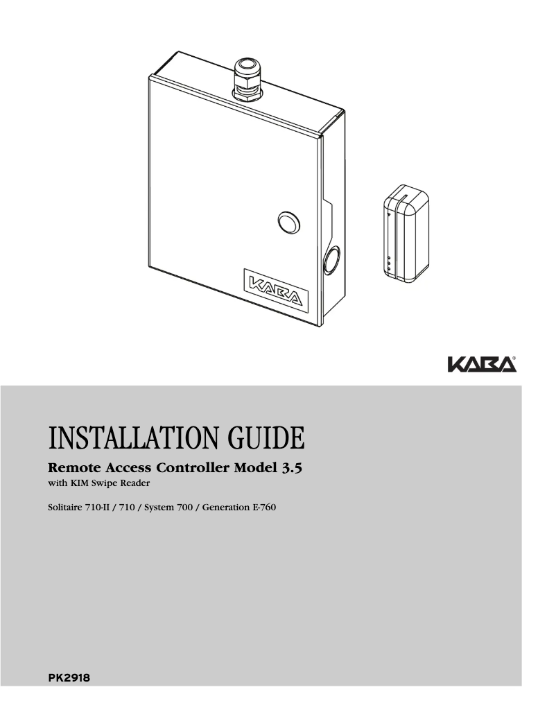 Image de la première page du manuel de l'appareil Remote Access Controller Model 3.5
