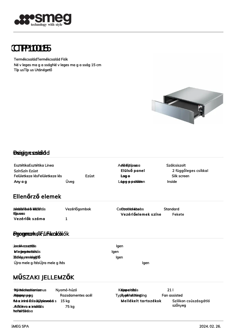 Page 1 de la notice Manuel utilisateur Smeg CTP1015