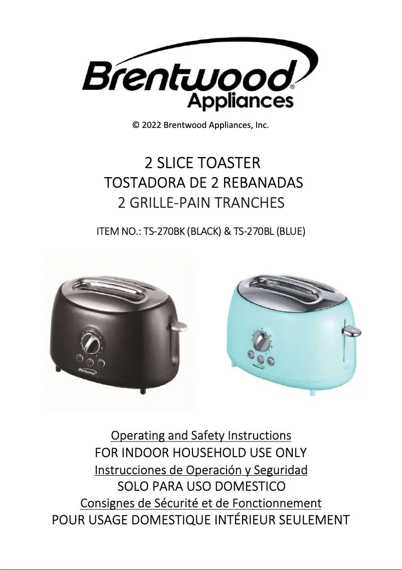 Page n°1 - Manuel utilisateur Brentwood TS-270BK