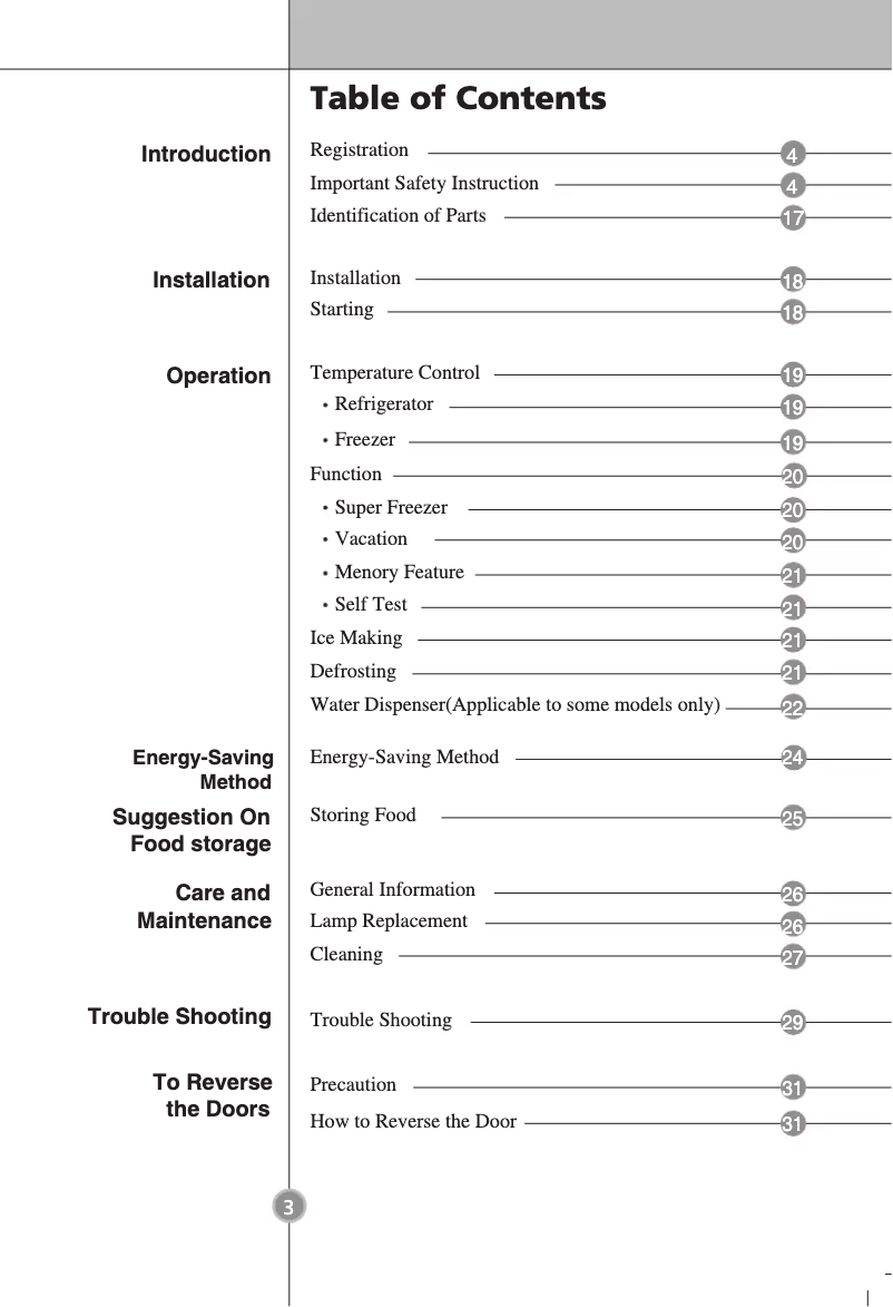 Page n°1 - Manuel utilisateur LG GC-B439PECW