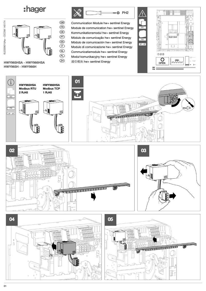 Page 1 de la notice Manuel utilisateur Hager HWY965H