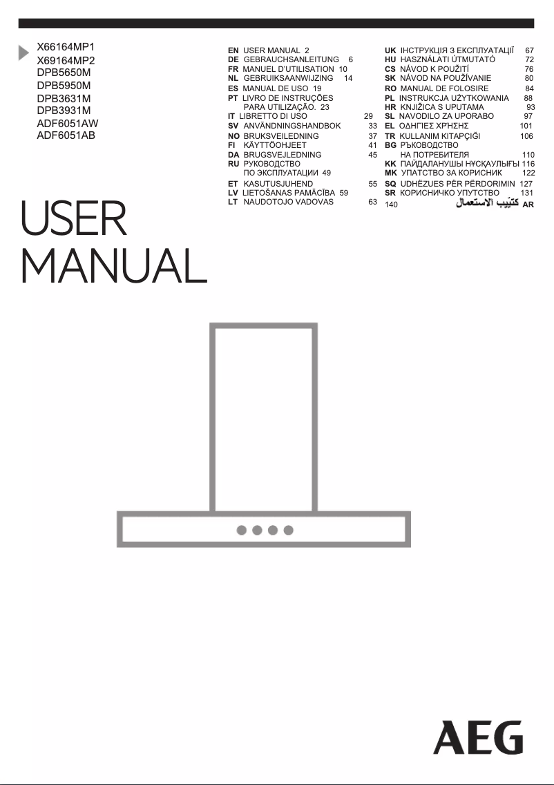 Page n°1 - Manuel utilisateur AEG ADF6051AW