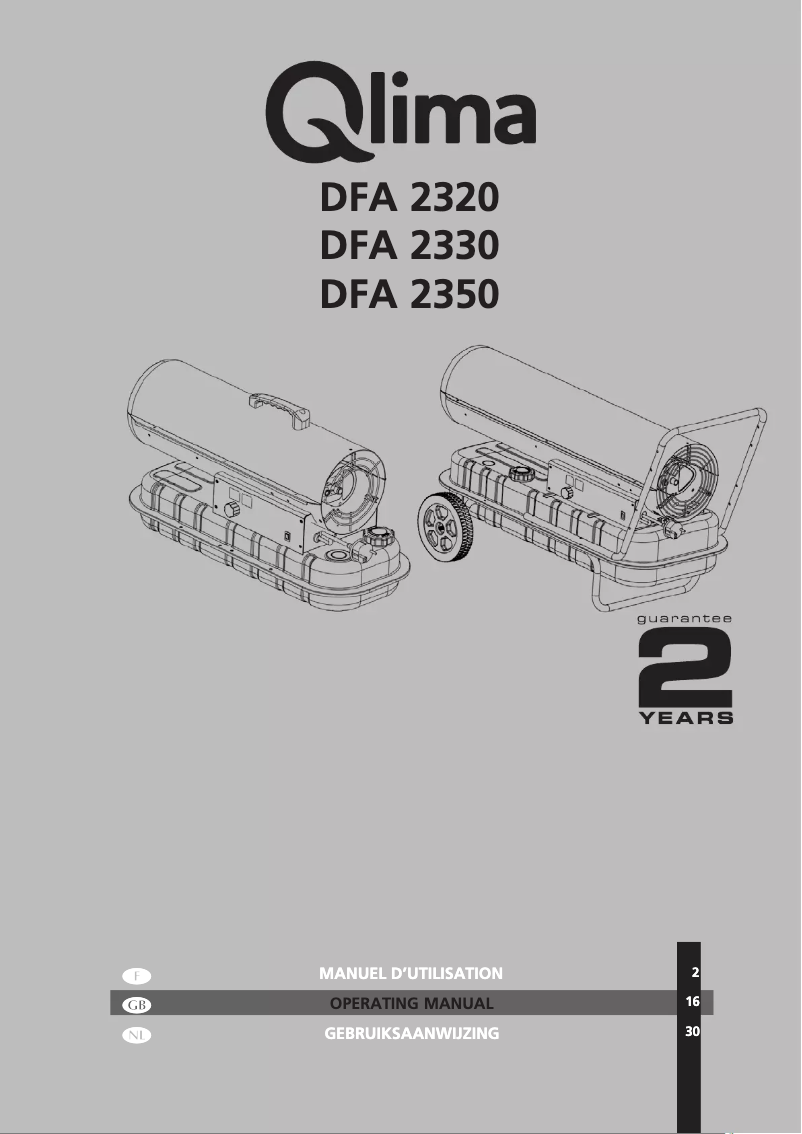 Page n°1 - Manuel utilisateur Qlima DFA 2330