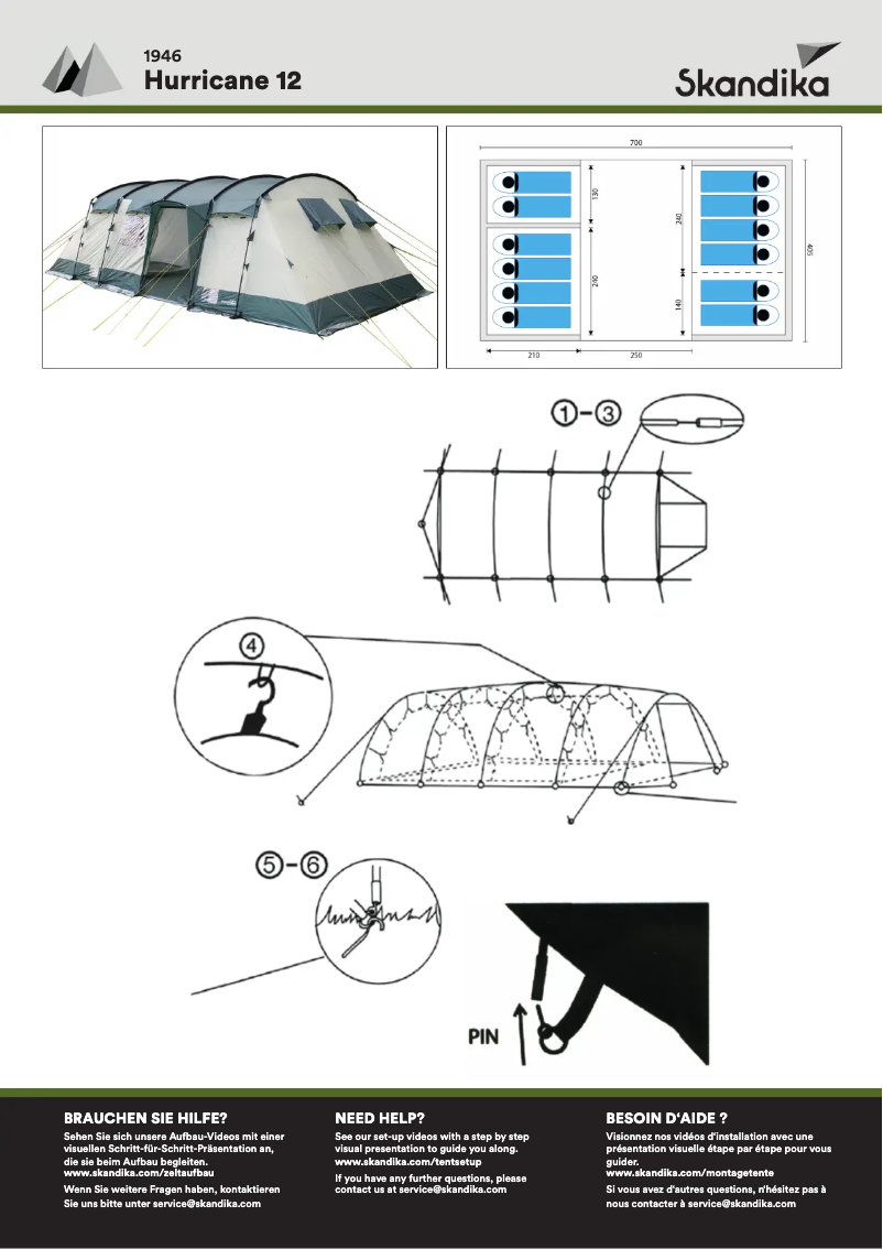 Page 1 de la notice Manuel utilisateur Skandika Hurricane 12