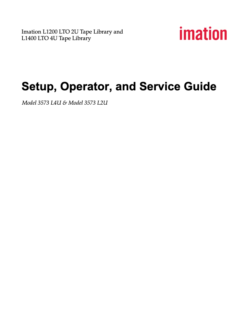 Página 1 del manual Manual de usuario Imation L1200