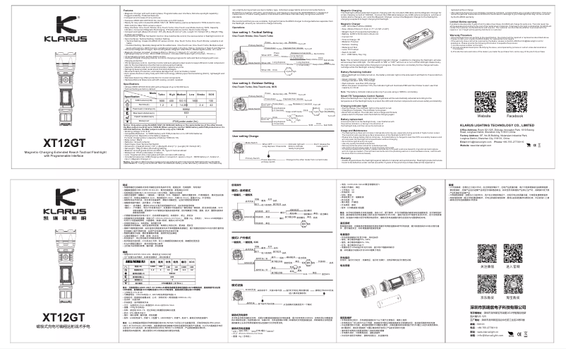 Página 1 del manual Manual de usuario Klarus XT12GT