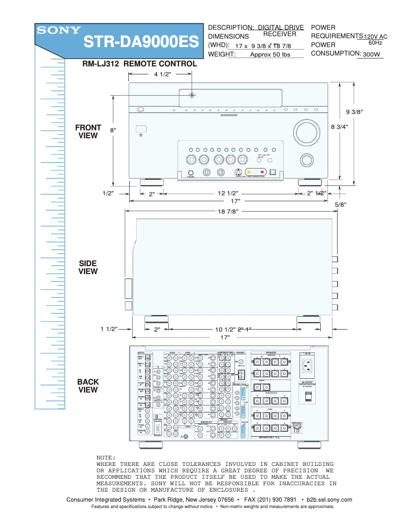 Page 1 de la notice Guide d'installation Sony STR-DA9000ES