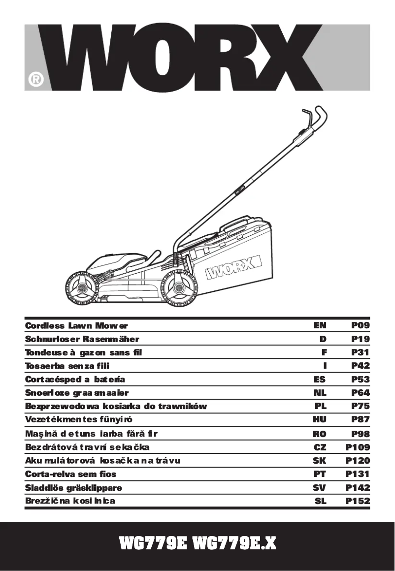 Page 1 de la notice Manuel utilisateur Worx WG779E.1