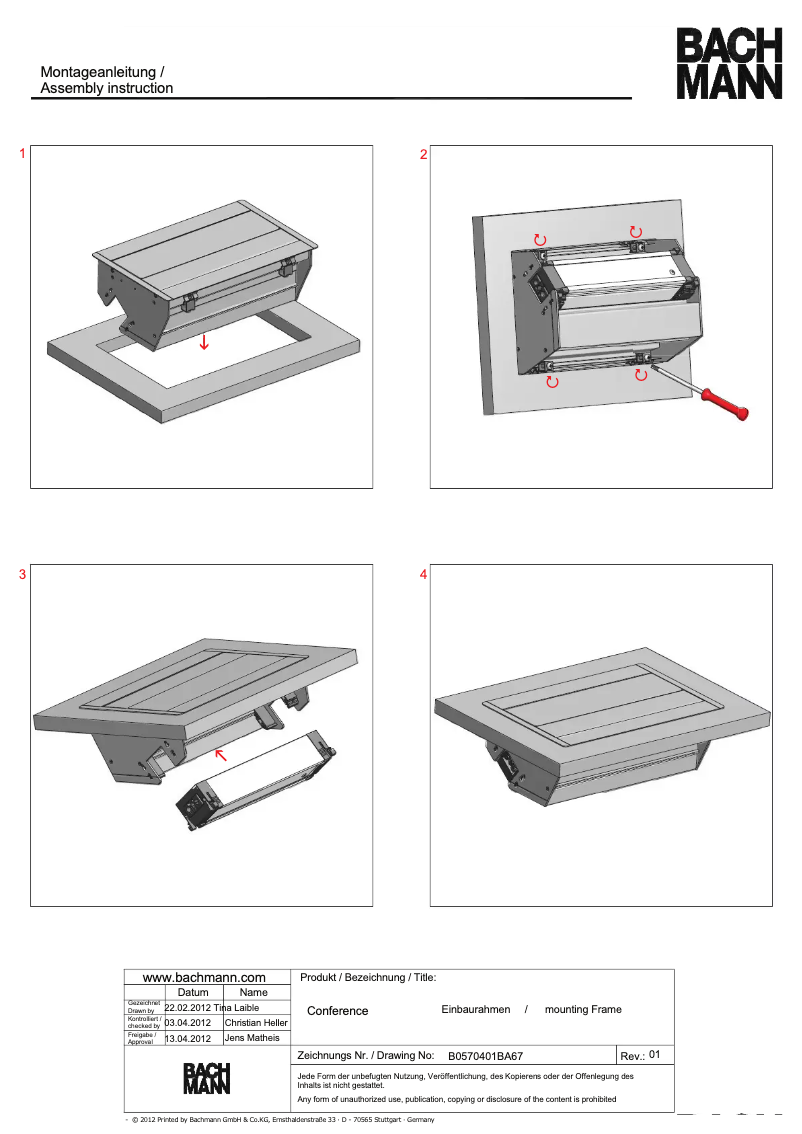Page n°1 - Manuel utilisateur Bachmann CONFERENCE