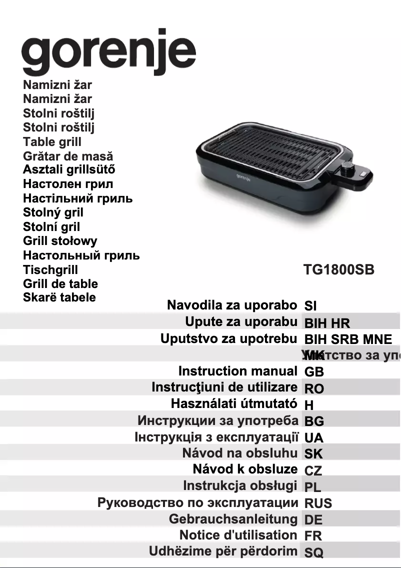 Página 1 del manual Manual de usuario Gorenje TG1800SB