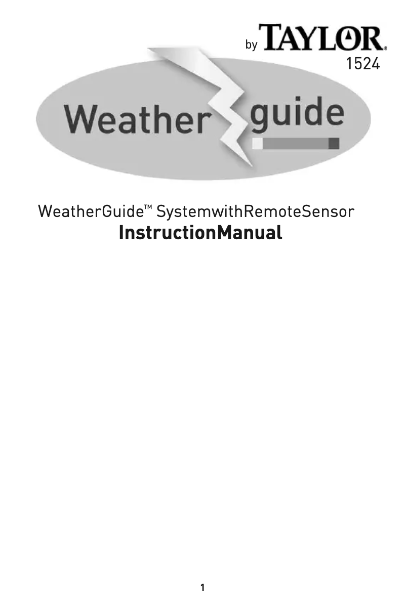 Page n°1 - Manuel utilisateur Taylor 1524