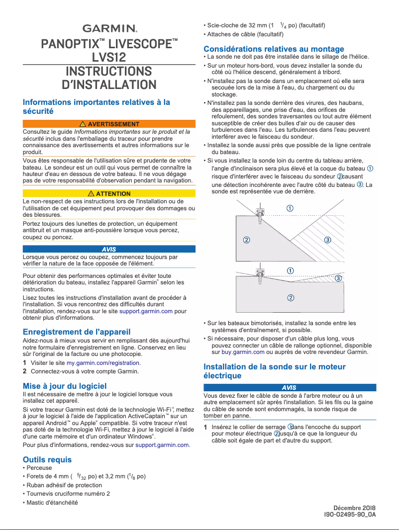 Image de la première page du manuel de l'appareil Panoptix LiveScope LVS12