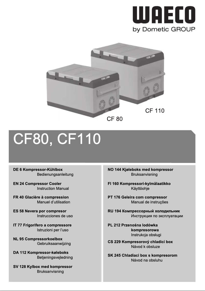 Página 1 del manual Manual de usuario Waeco CoolFreeze CF 80
