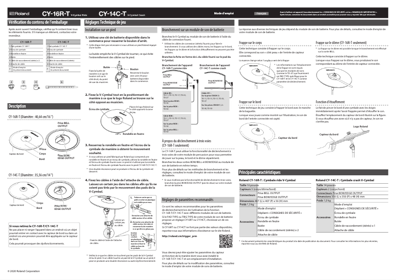 Page n°1 - Manuel utilisateur Roland CY-14C