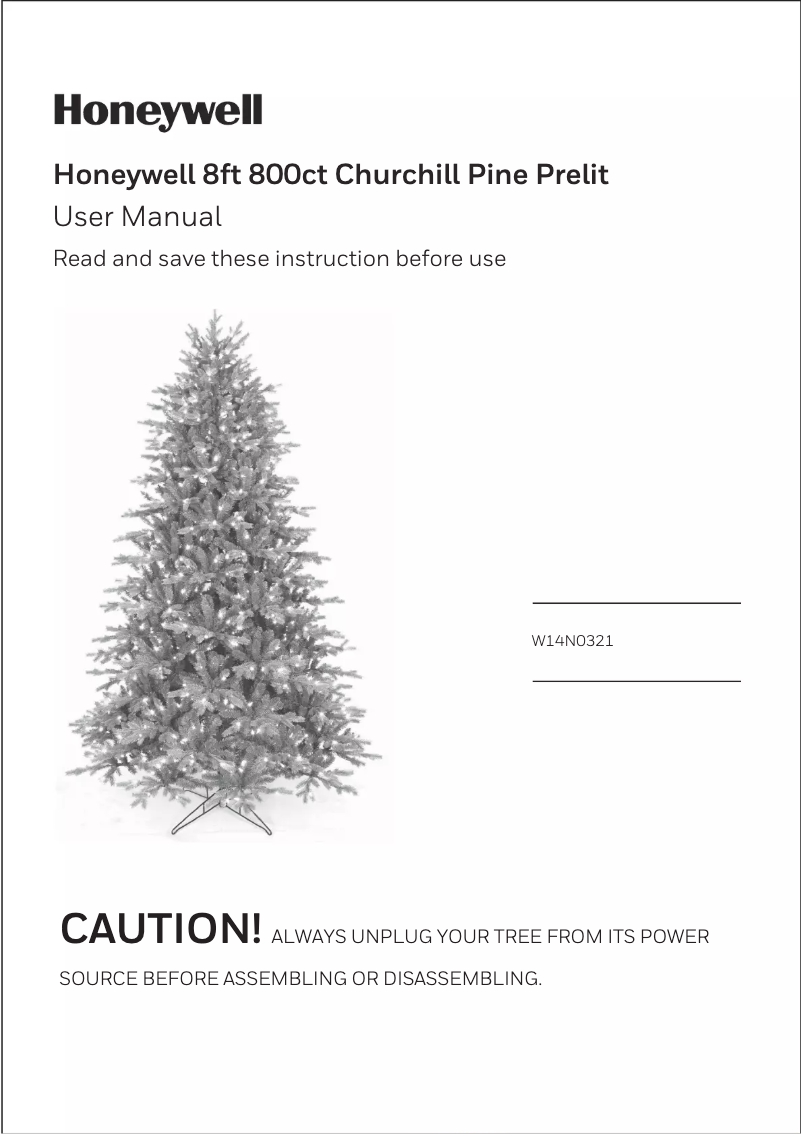 Page 1 de la notice Manuel utilisateur Honeywell W14N0321