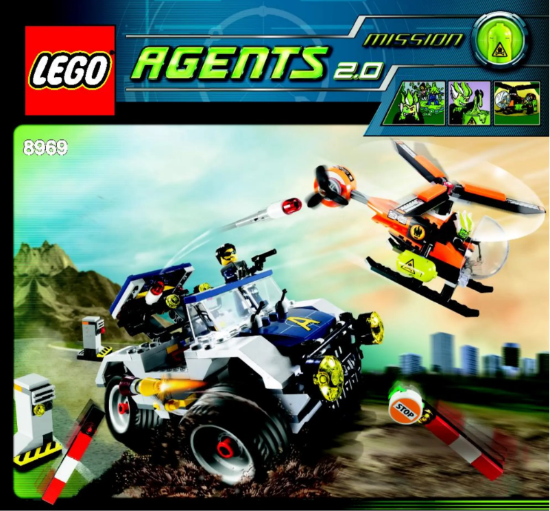 Page 1 de la notice Consignes visuelles Lego Agents 8969