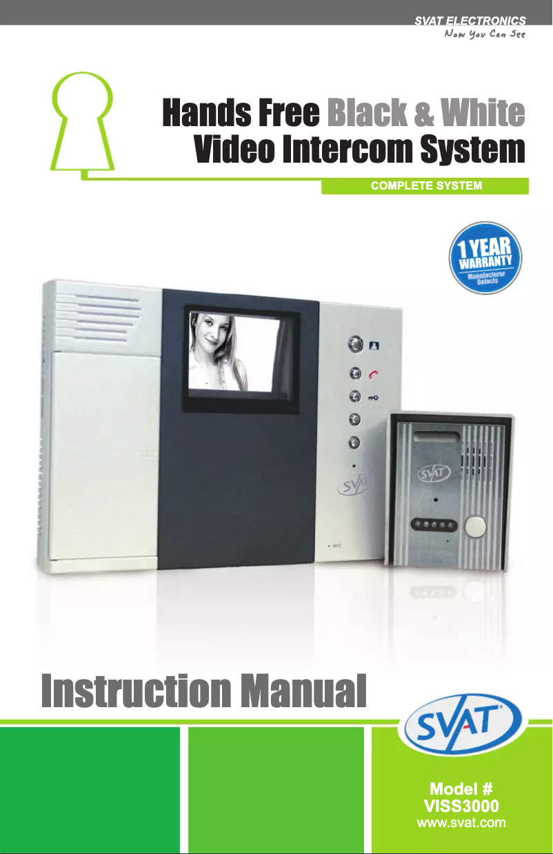 Page n°1 - Manuel utilisateur Svat VISS3000