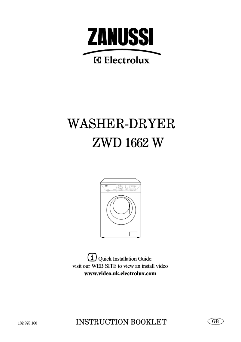 Image de la première page du manuel de l'appareil ZWD1662W