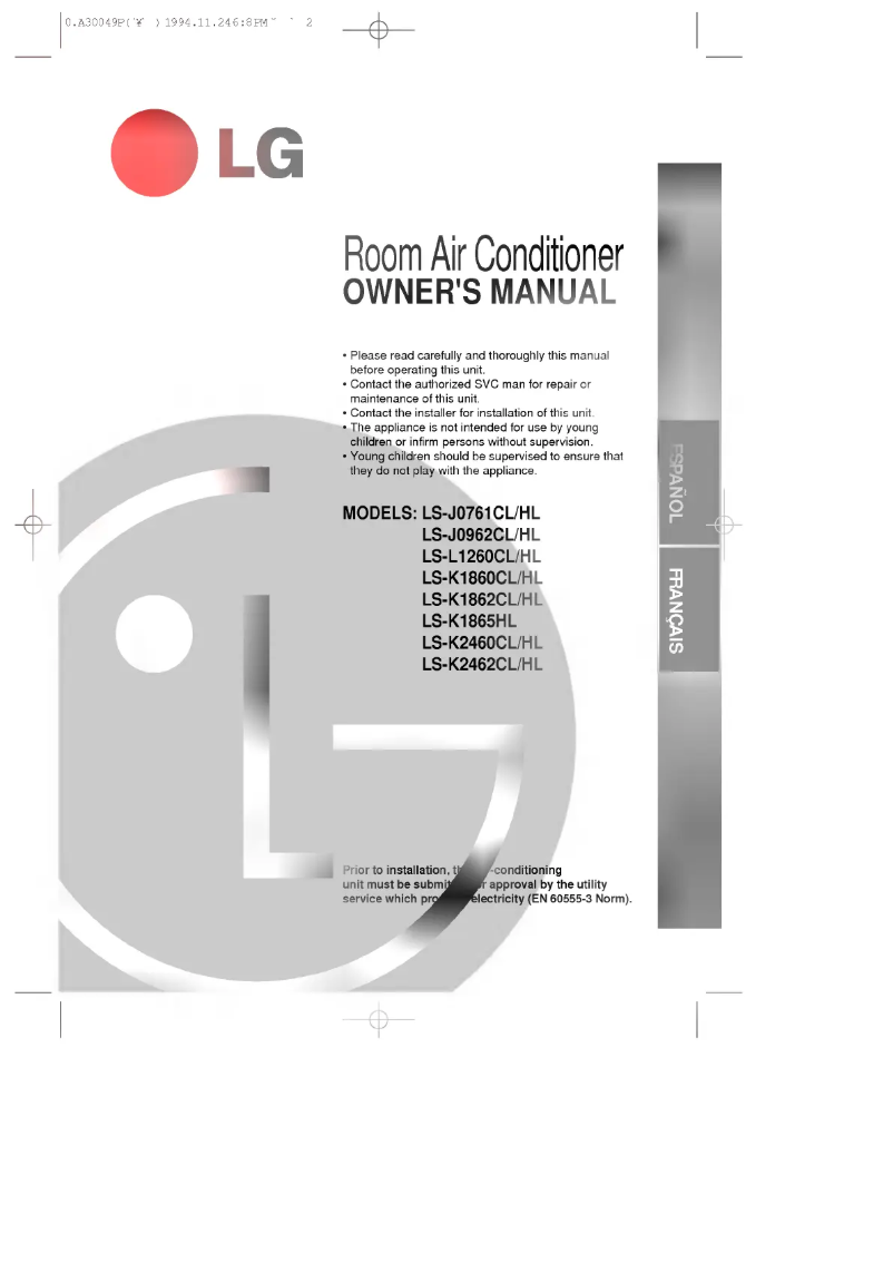 Página 1 del manual Manual de usuario LG LS-J0961NL