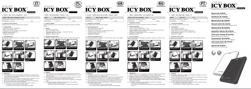Página 1 del manual Manual de instrucciones Icy Box IB-223U3A-B