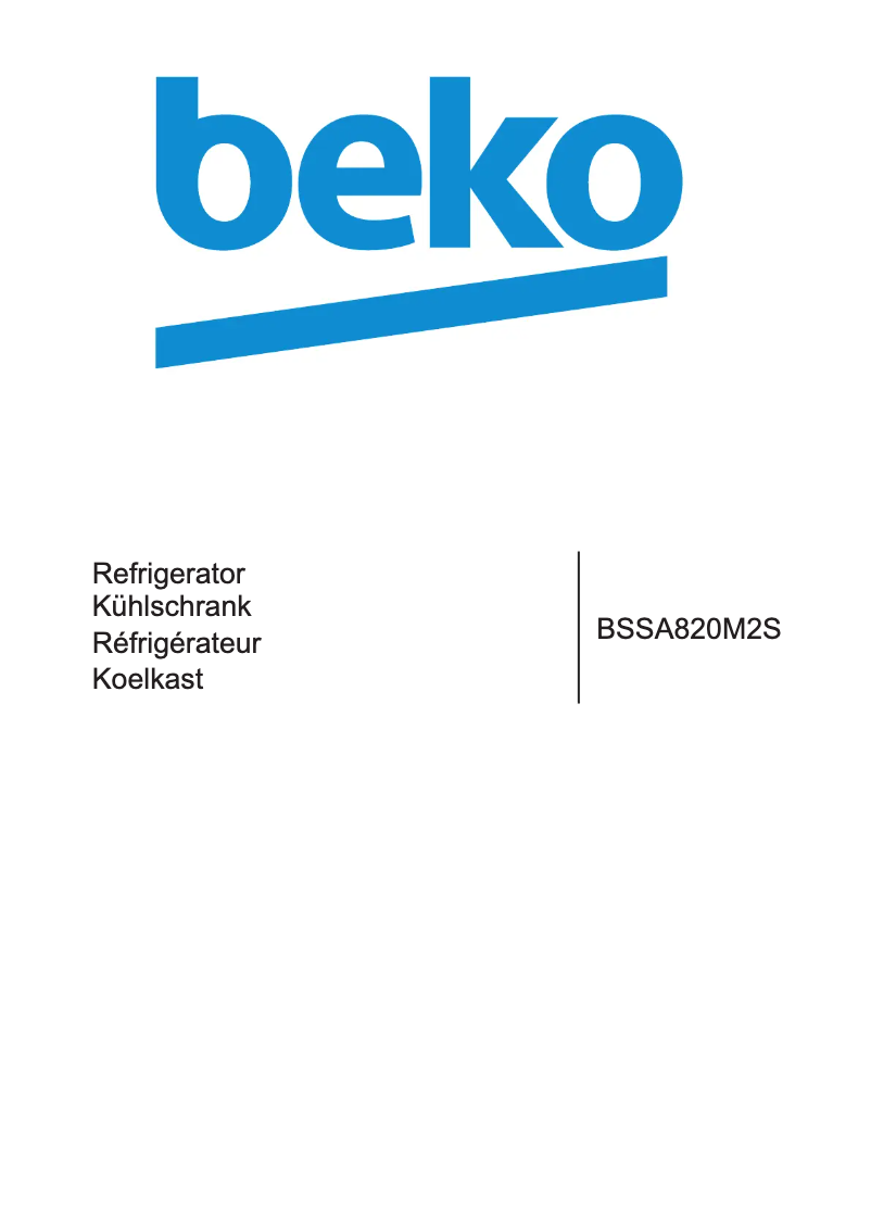 Page 1 de la notice Manuel utilisateur Beko BSSA820M2S