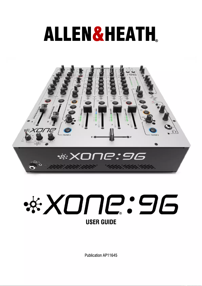 Page 1 de la notice Manuel utilisateur Allen & Heath Xone:96