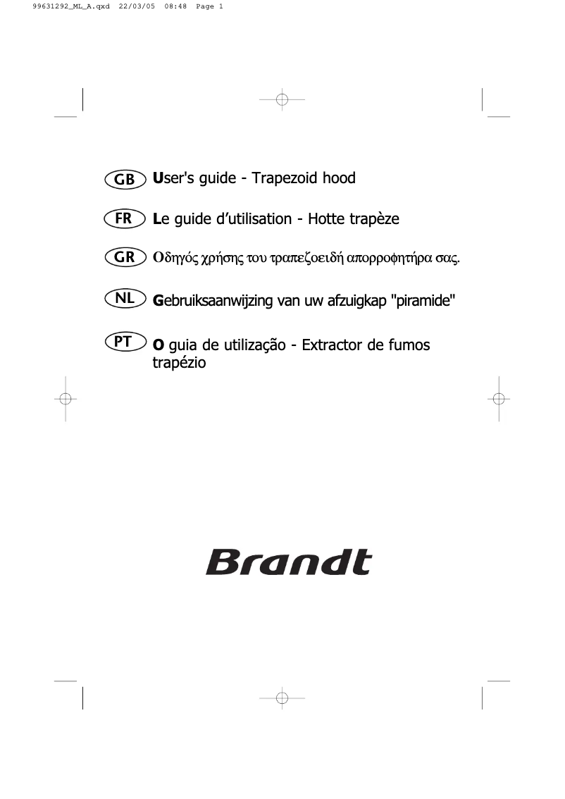 Page n°1 - Manuel utilisateur Brandt AD1039X