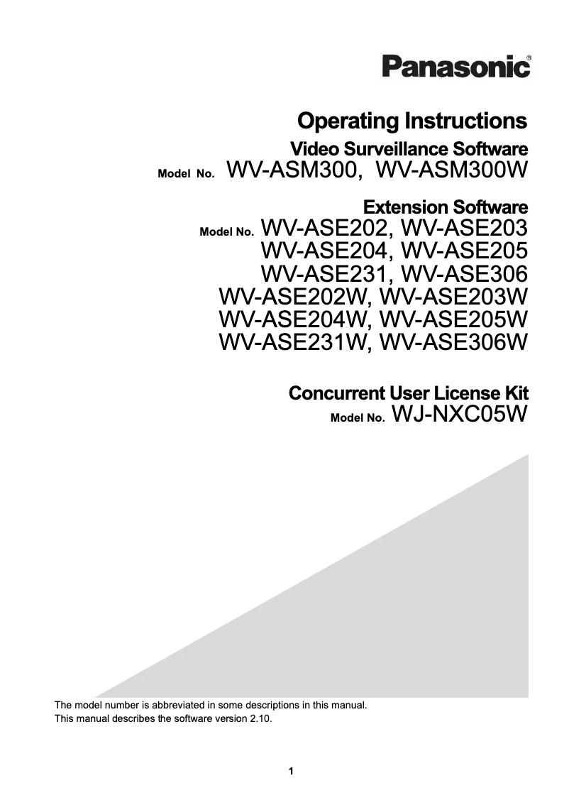 Página 1 del manual Manual de usuario Panasonic WV-ASM300W