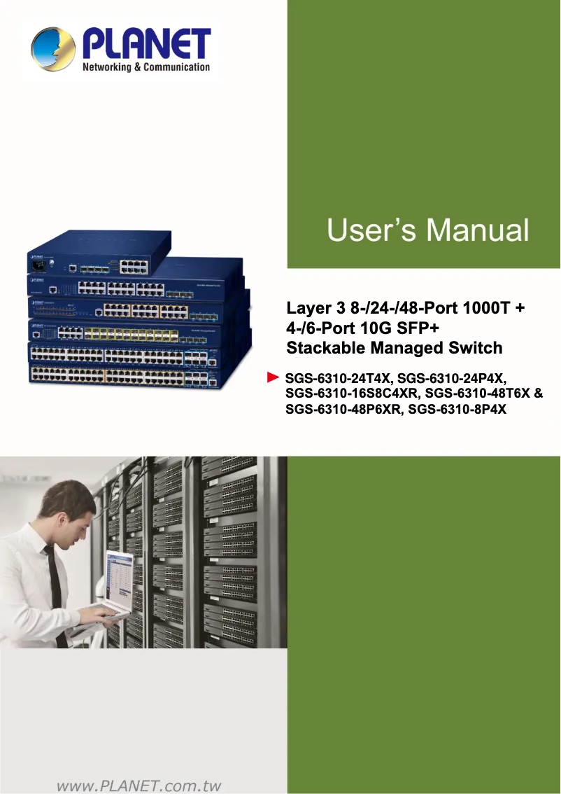 Page 1 de la notice Manuel utilisateur Planet SGS-6310-16S8C4XR