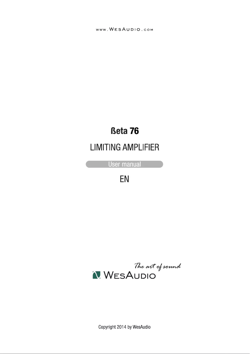 Image de la première page du manuel de l'appareil BETA 76