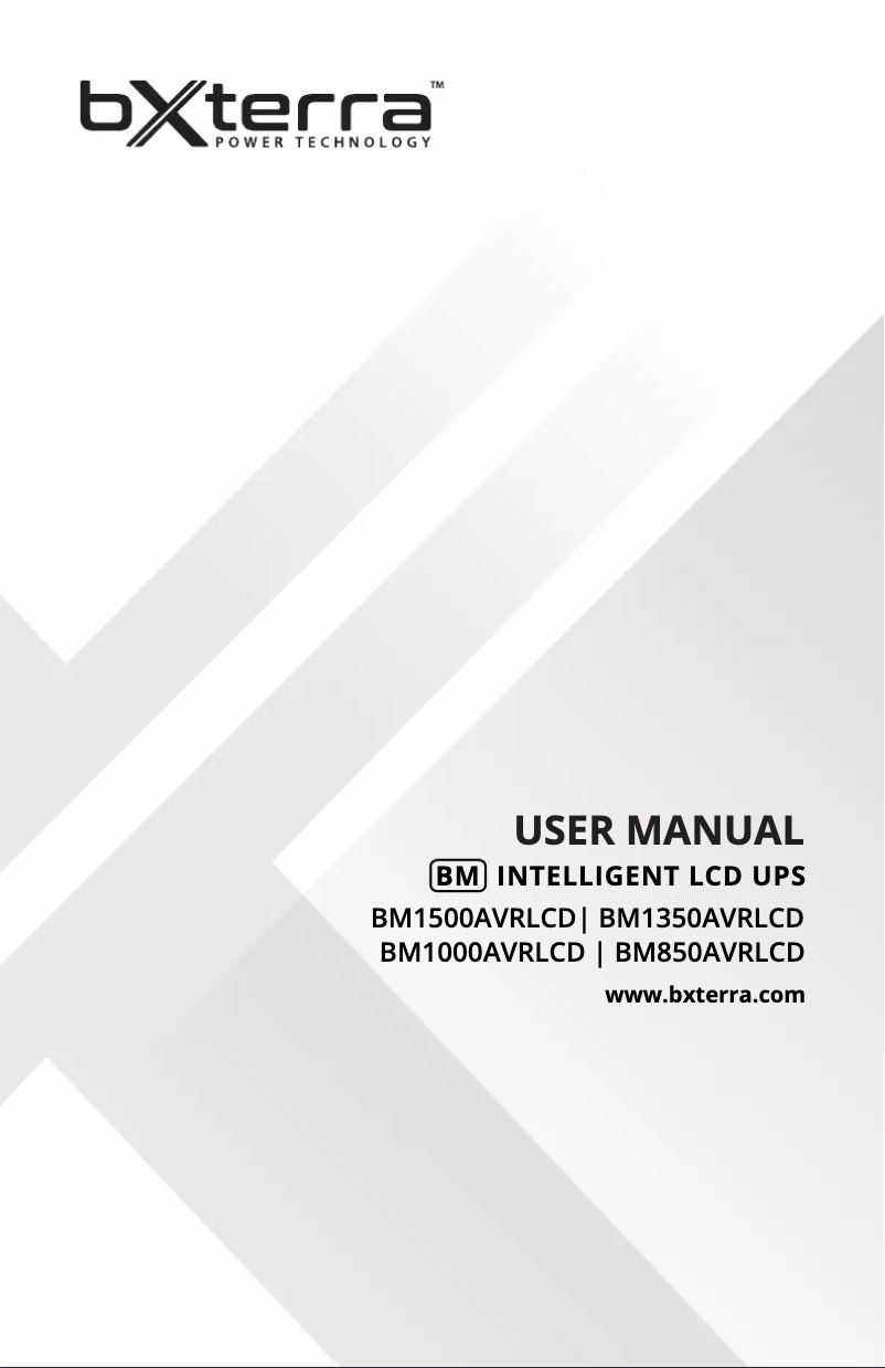 Page 1 de la notice Manuel utilisateur Bxterra BM1000AVRLCD