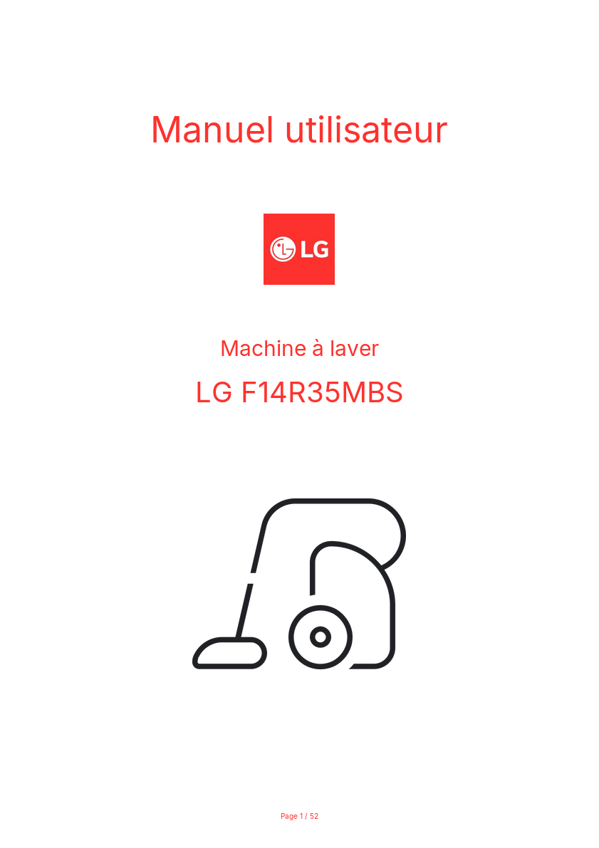 Page n°1 - Manuel utilisateur LG F14R35MBS