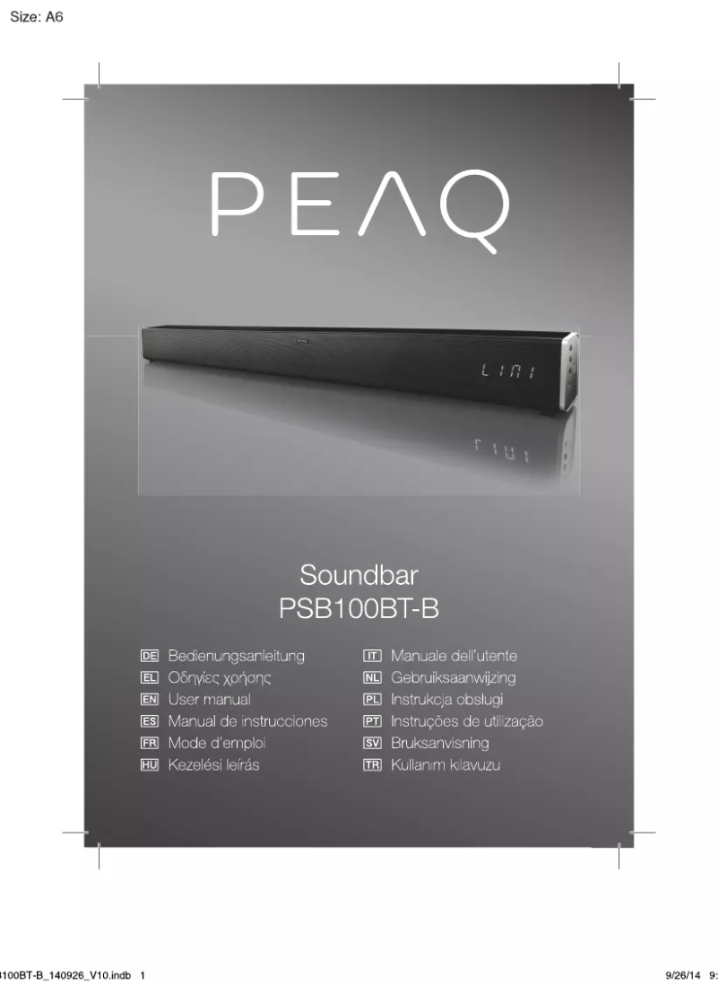 Page 1 de la notice Manuel utilisateur PEAQ PSB100BT-B