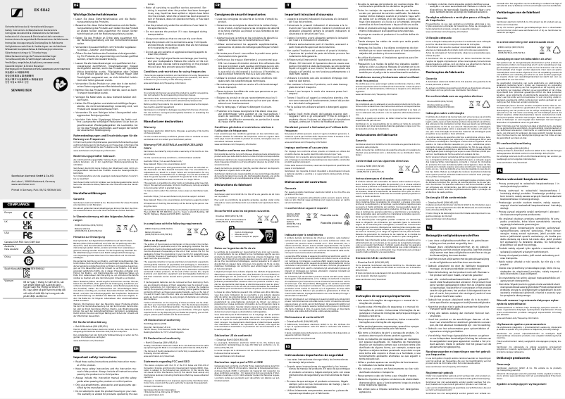 Image de la première page du manuel de l'appareil EK 6042