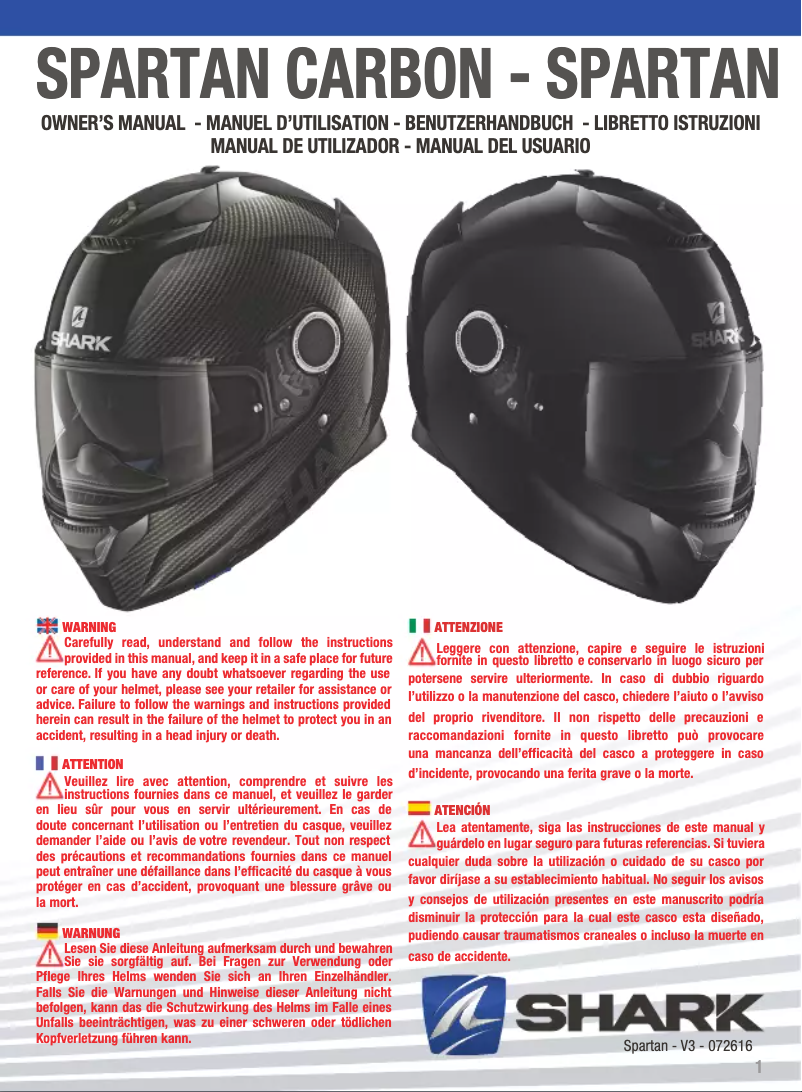 Image de la première page du manuel de l'appareil Spartan