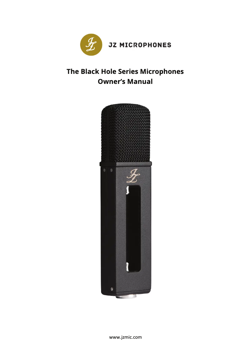 Page n°1 - Manuel utilisateur JZ Microphones Black Hole BH1s