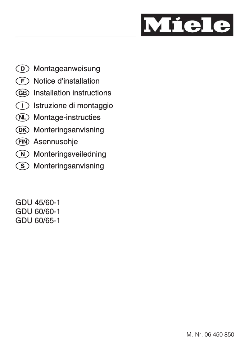 Image de la première page du manuel de l'appareil GDU 60-65-1