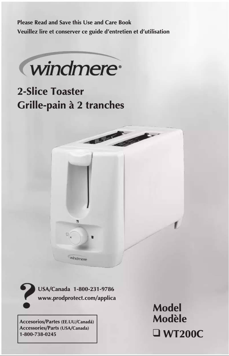 Page 1 de la notice Manuel utilisateur Windmere WT200C