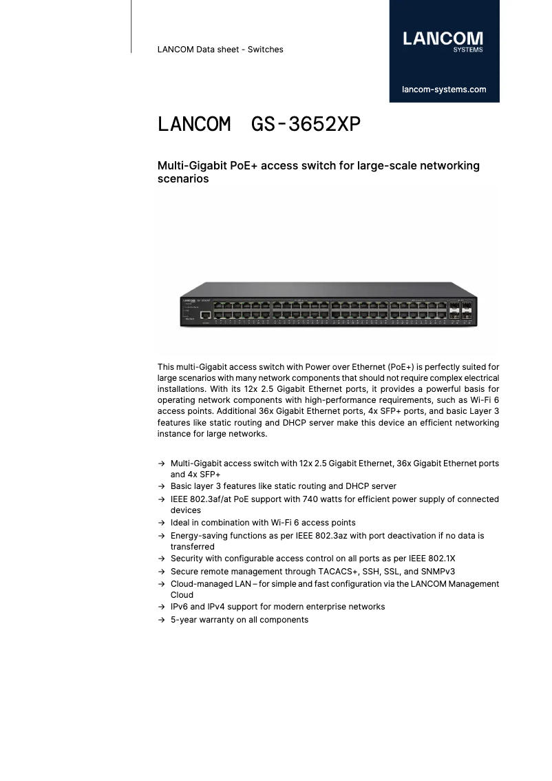 Image de la première page du manuel de l'appareil GS-3652XP