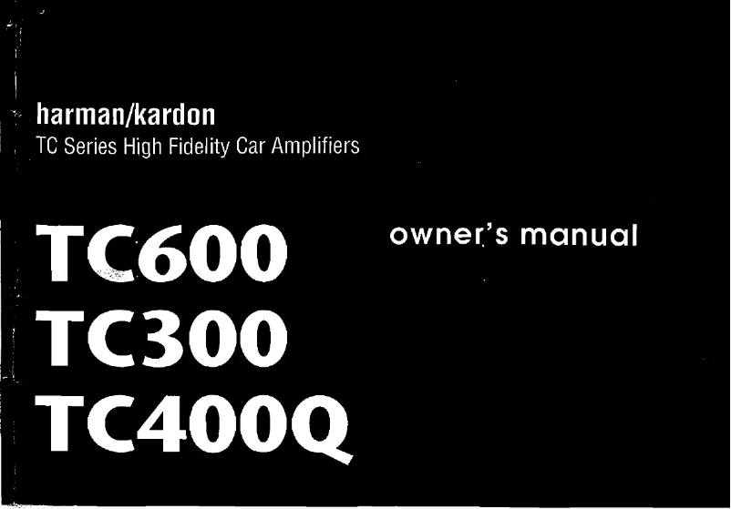 Page n°1 - Manuel utilisateur Harman Kardon TC300