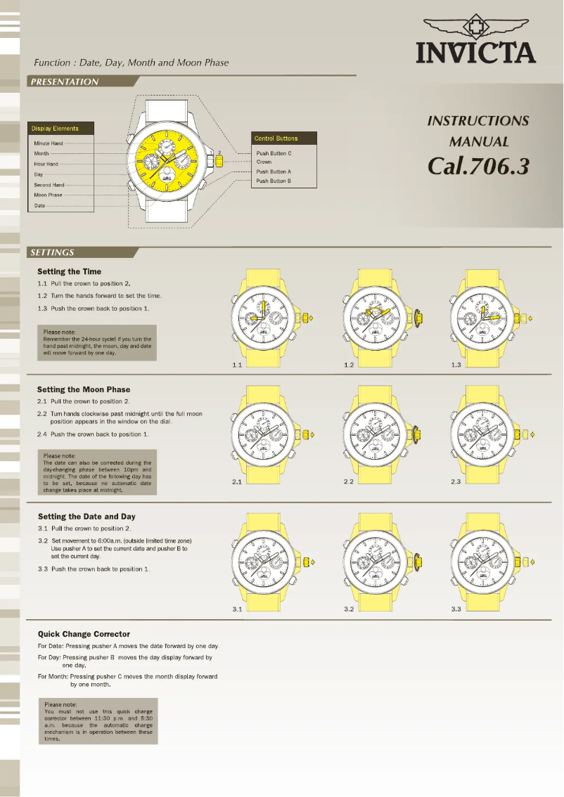 Page 1 de la notice Manuel utilisateur Invicta Specialty 28597