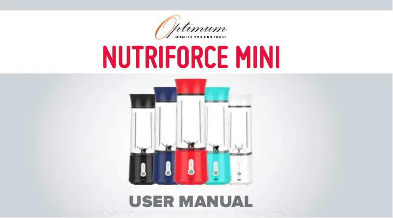 Page 1 de la notice Manuel utilisateur Optimum Nutriforce Mini