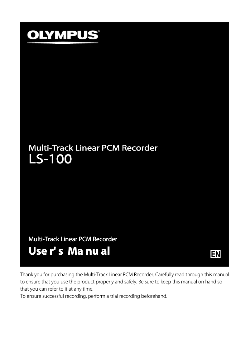 Image de la première page du manuel de l'appareil LS-100