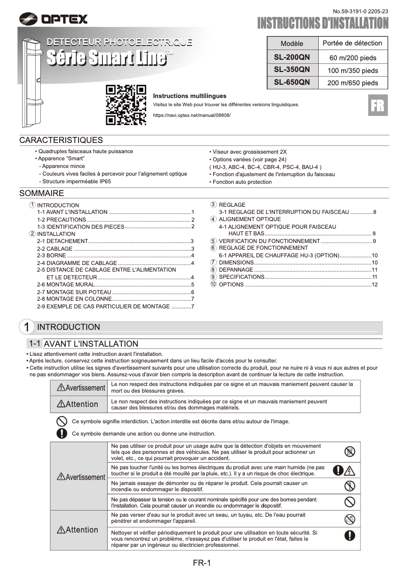 Image de la première page du manuel de l'appareil SL-350QN