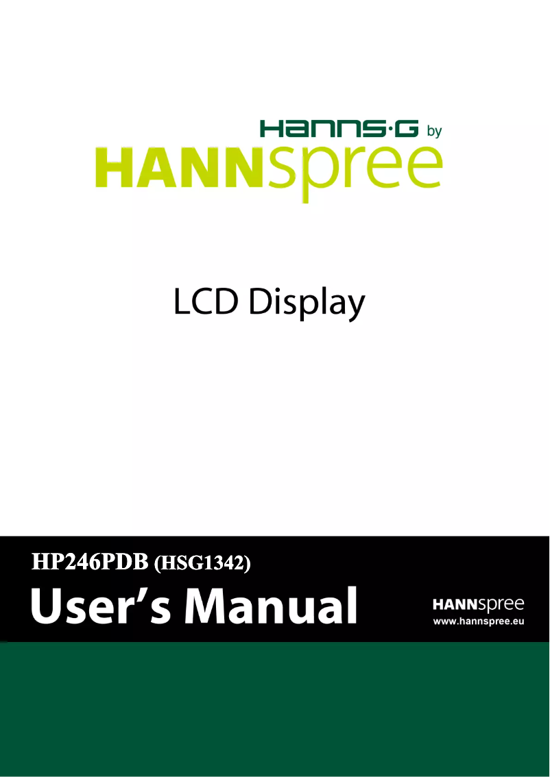 Page 1 de la notice Mode d'emploi Hannspree HP 246 PDB