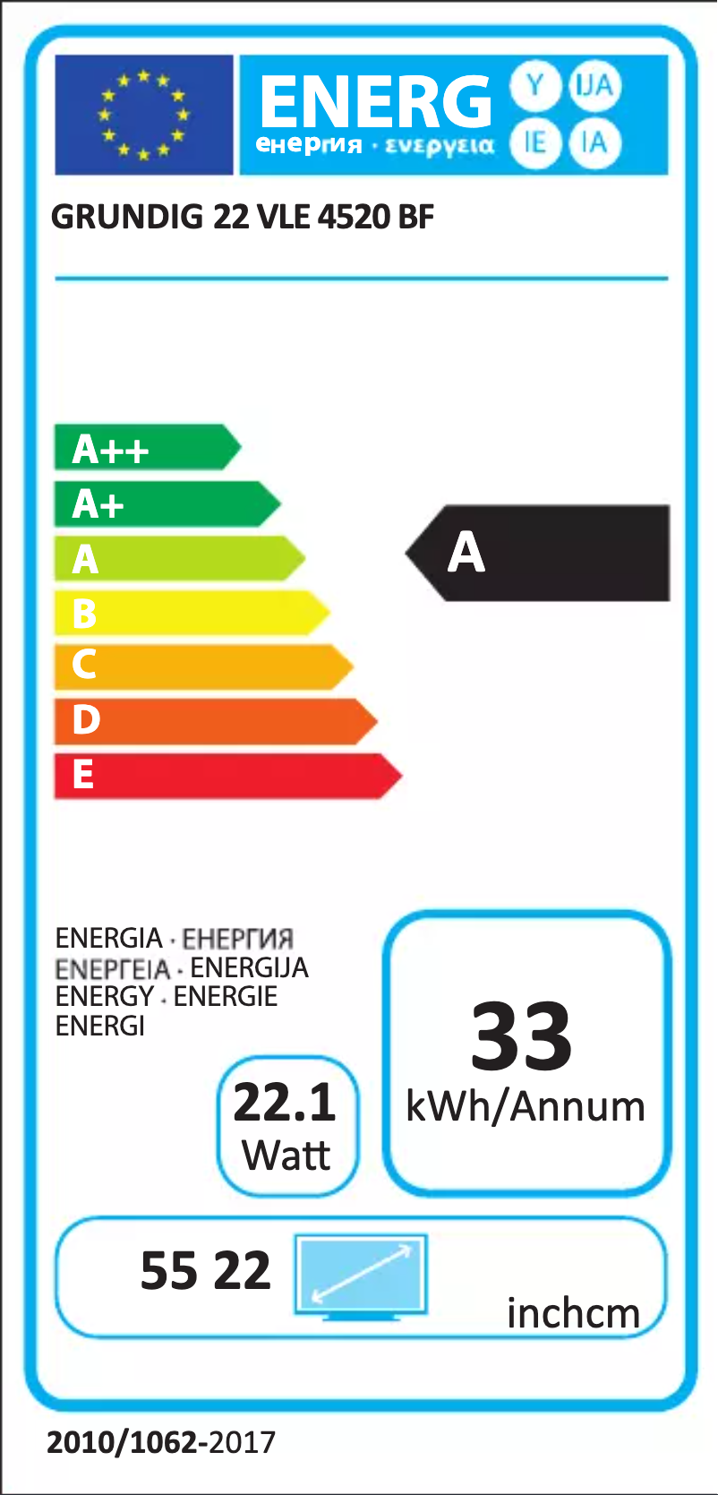 Image de la première page du manuel de l'appareil 22 VLE 4520 BF