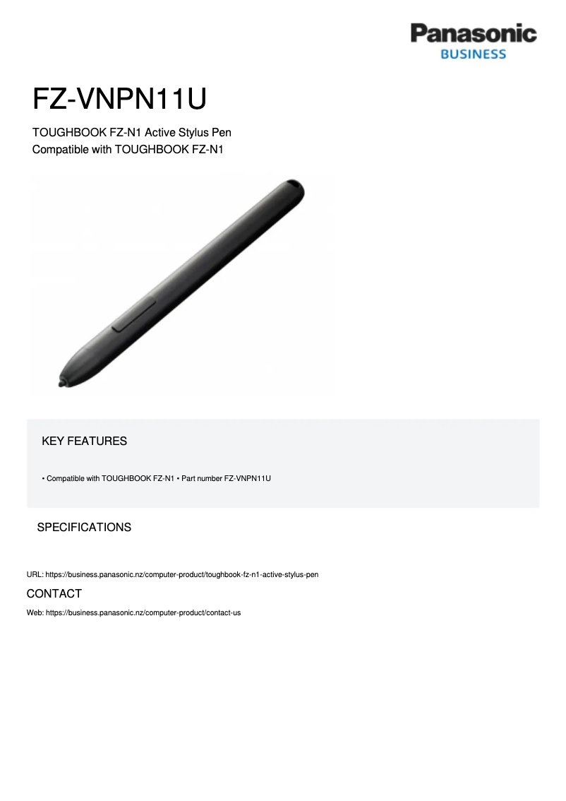 Image de la première page du manuel de l'appareil FZ-VNPN11U