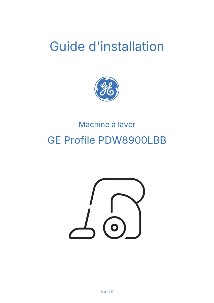 Image de la première page du manuel de l'appareil Profile PDW8900LBB